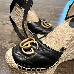 Gucci Leather platform espadrille 35 1/2